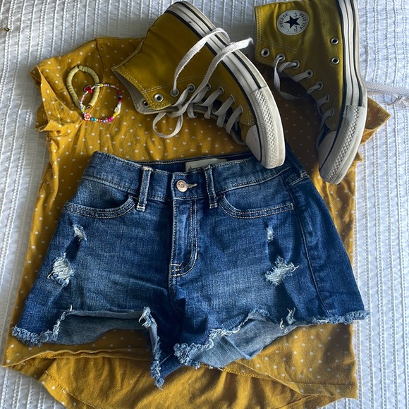 Abercrombie Kids Girls Jean Demin Shorts 7/8 - Picture 1 of 4